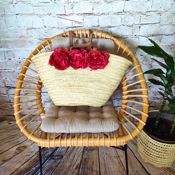 Panier Double Anses Personnalisable Fleurs - XXL