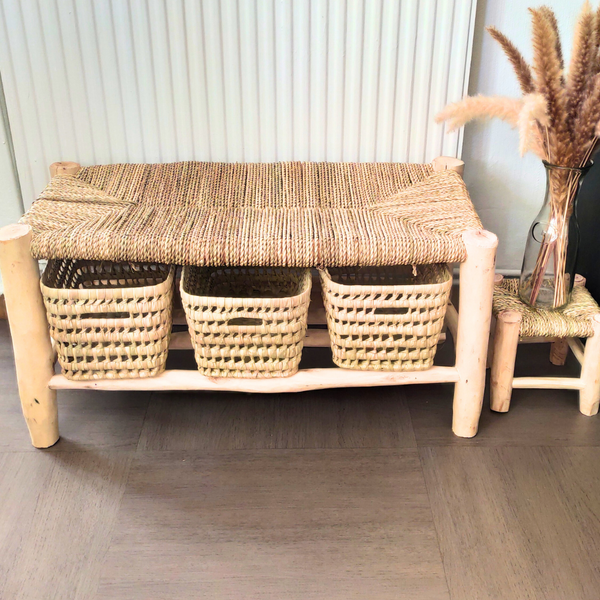 Banc marocain beldi 80cm avec espace rangement