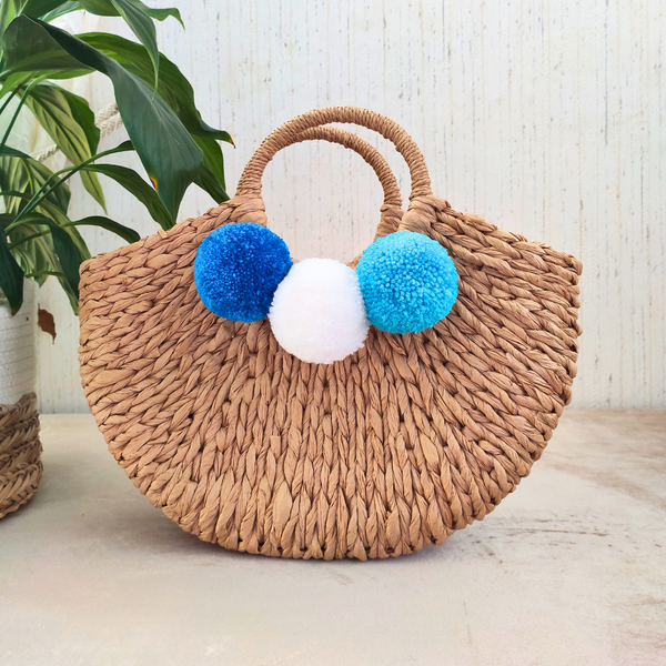 Sac en Papier Crocheté avec Pompons