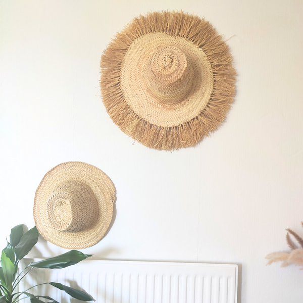Chapeau Artisanal en Feuilles de Palmier à Franges