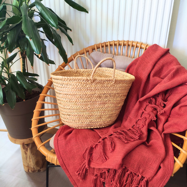 Panier M en Feuilles de Palmier