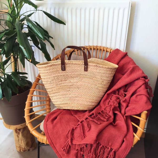 Panier L en Feuilles de Palmier