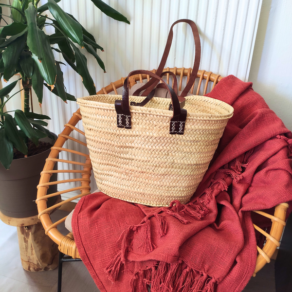 Panier L en Feuilles de Palmier