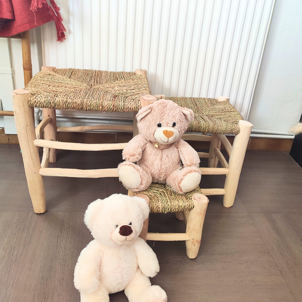 Tabouret Marocain Beldi en Bois et Doum
