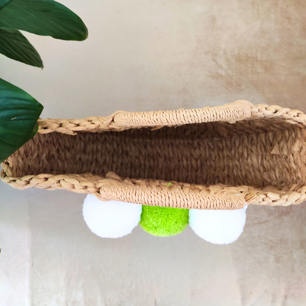 Sac en Papier Crocheté avec Pompons