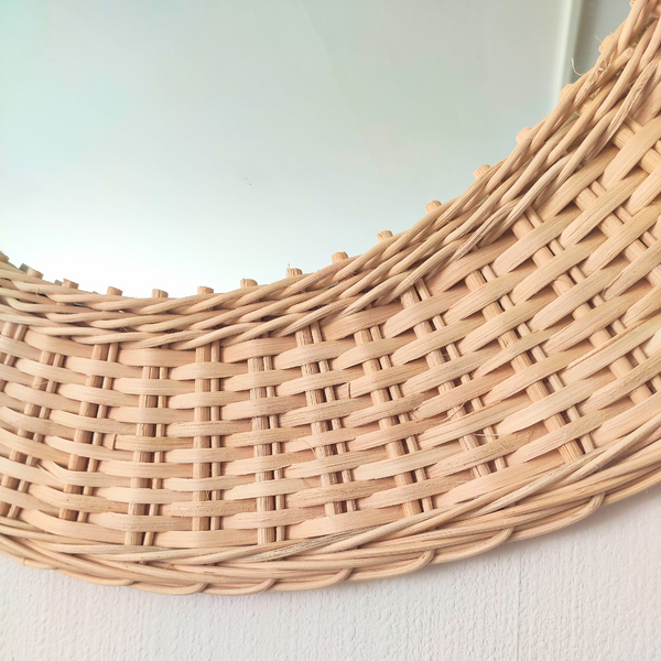 Miroir Rond en Rotin