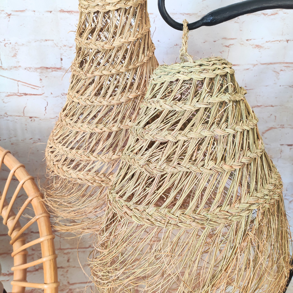 Suspension Ajourée en Fibres Naturelles