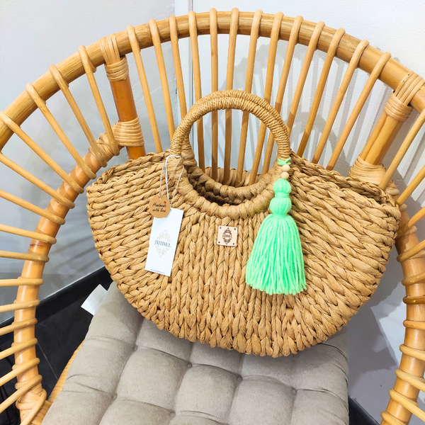 Sac en Papier Crocheté avec Pompons