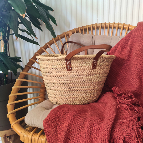Panier S en Feuilles de Palmier