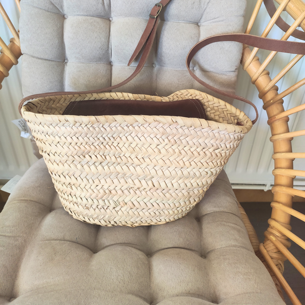 Sac Panier à Bandoulière en Feuilles de Palmier