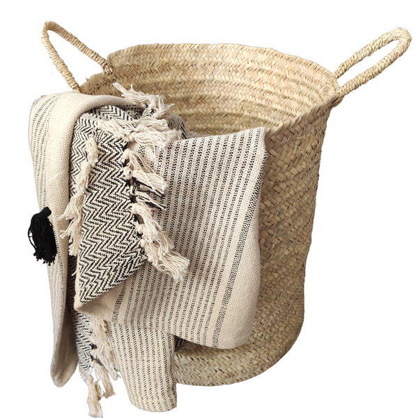 Grand Panier de Rangement en Feuilles de Palmier