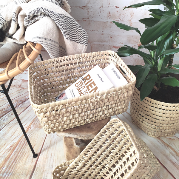 Panier de Rangement en Fibre Naturelles, Authentique et Multifonctionnel