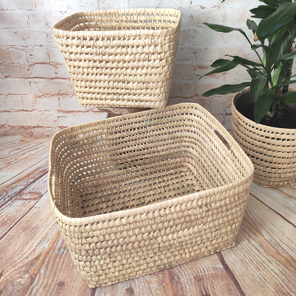 Grand Panier de Rangement en Fibres Naturelles, Pratique et Fonctionnel