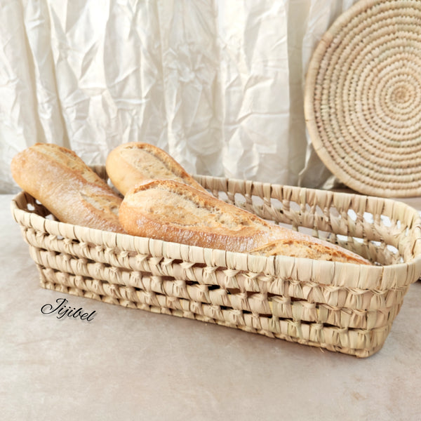 Panier en Feuilles de Palmier Tressées