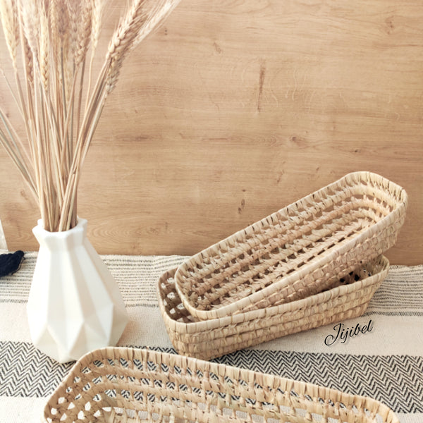Panier en Feuilles de Palmier Tressées