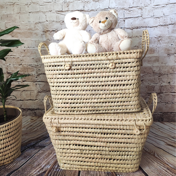Coffre de Rangement en Feuilles de Palmier 50 cm