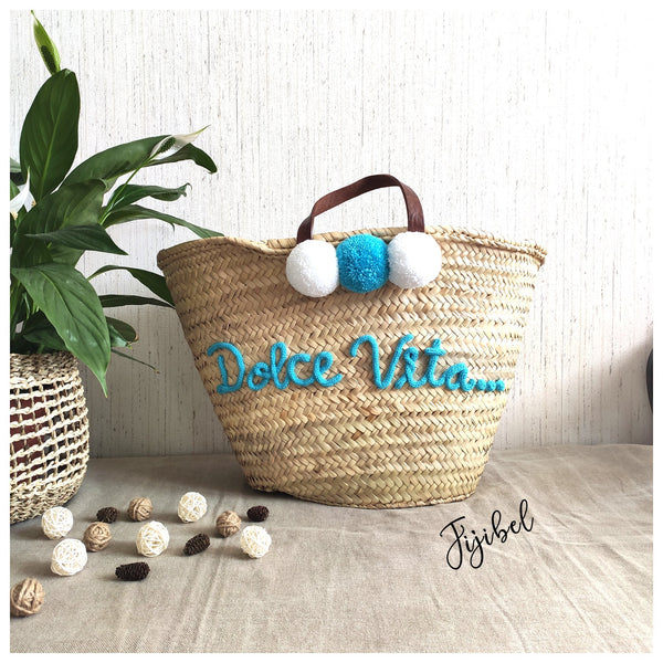 Panier - Grand Panier De Plage à Anses Courtes Personnalisable, Taille XL
