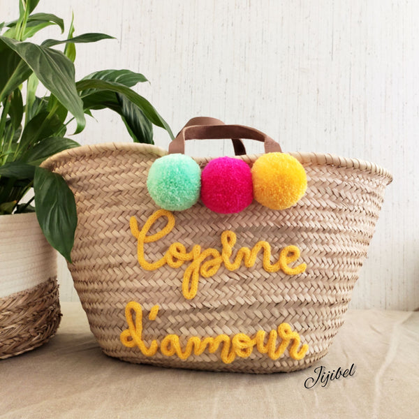 Panier - Grand Panier De Plage Anses Courtes Personnalisable