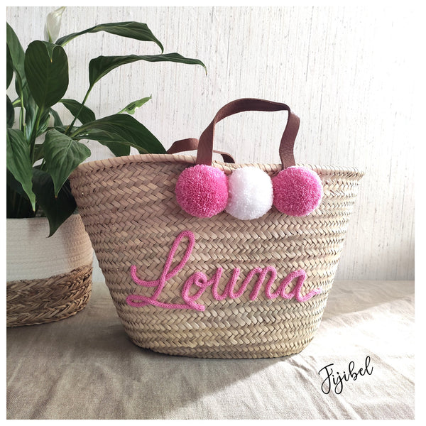 Panier - Grand Panier De Plage Anses Courtes Personnalisable
