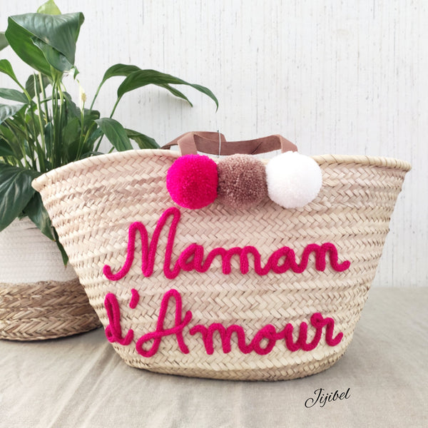 Panier - Grand Panier De Plage Anses Courtes Personnalisable