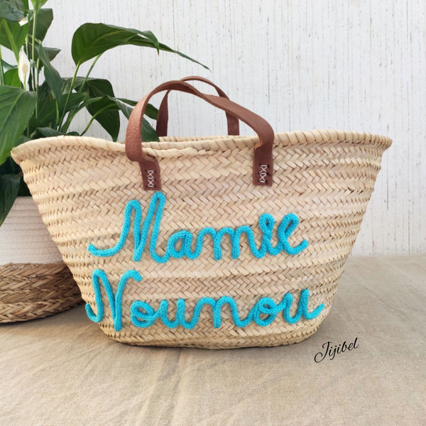 Panier - Grand Panier De Plage Anses Courtes Personnalisable
