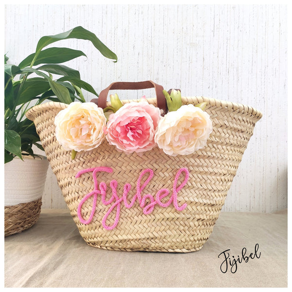 Panier - Grand Panier Personnalisé Fleurs De Pivoine