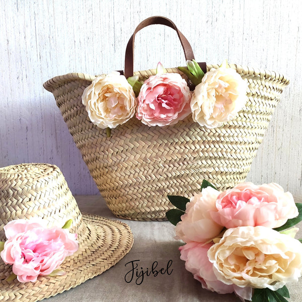 Panier - Grand Panier Personnalisé Fleurs De Pivoine