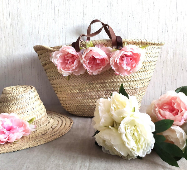 Panier - Grand Panier Personnalisé Fleurs De Pivoine