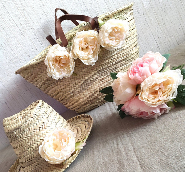 Panier - Grand Panier Personnalisé Fleurs De Pivoine