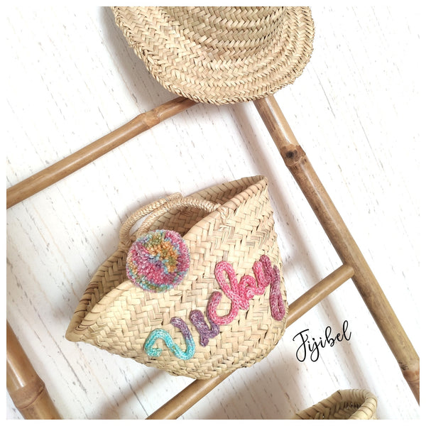 Panier - Mini Panier En Osier Personnalisable Texte Et Pompon