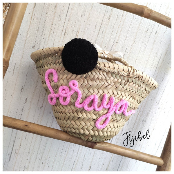 Panier - Mini Panier En Osier Personnalisable Texte Et Pompon