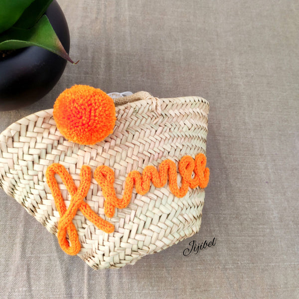 Panier - Mini Panier En Osier Personnalisable Texte Et Pompon
