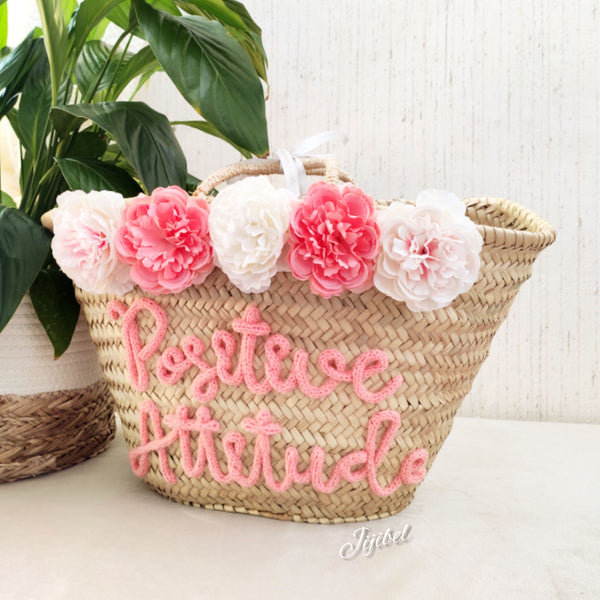 Panier - Panier En Osier à Personnaliser Fleurs Et Texte