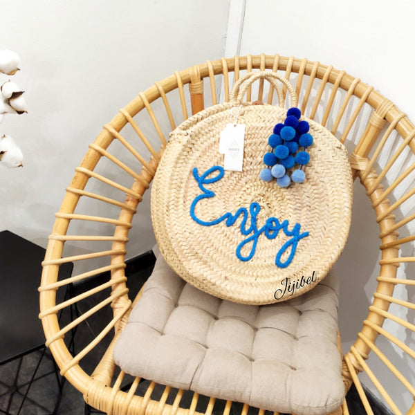 Panier - Panier Rond Personnalisé "Enjoy" Prêt à être Expédié